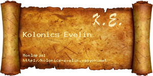 Kolonics Evelin névjegykártya
